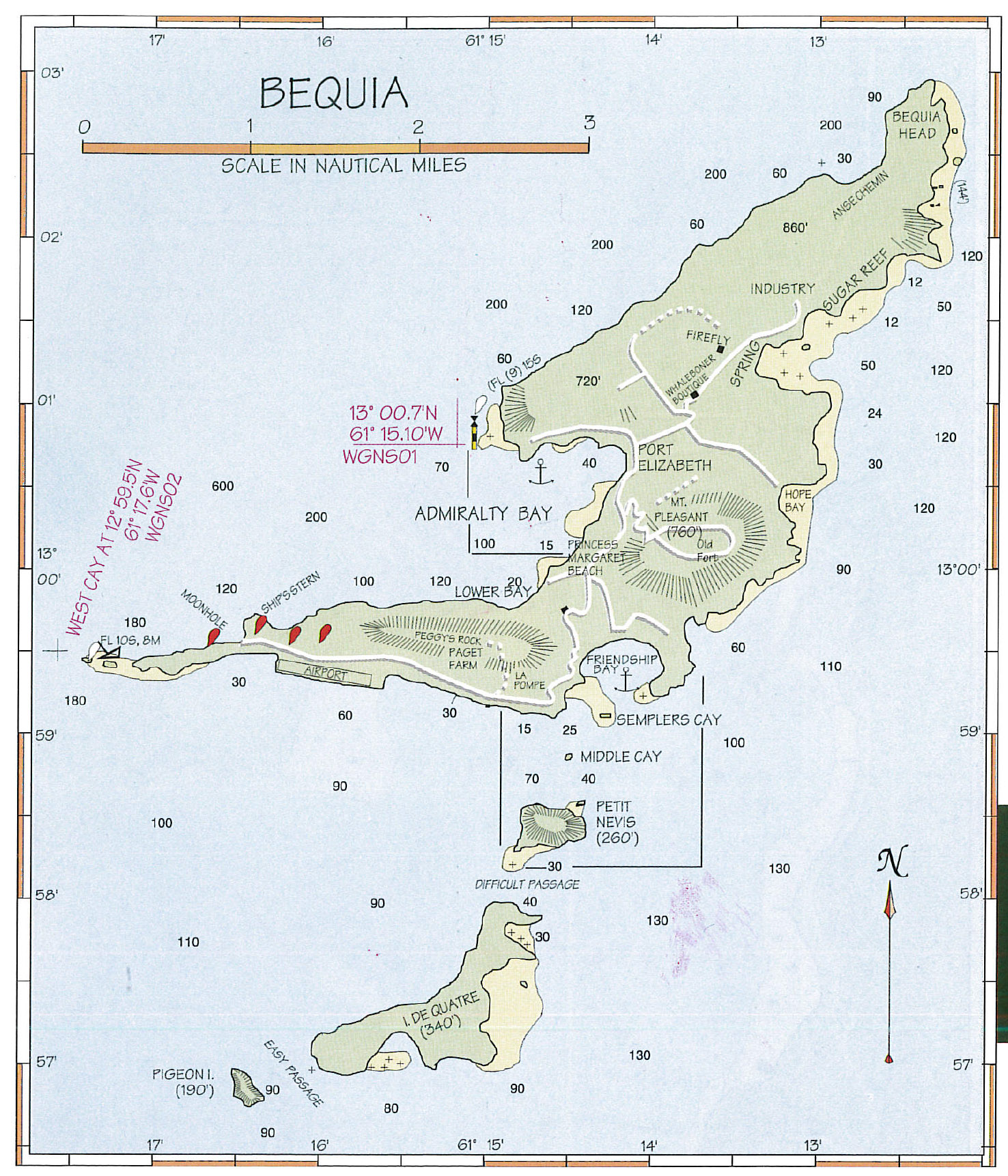 Map Sailing Bequia2 