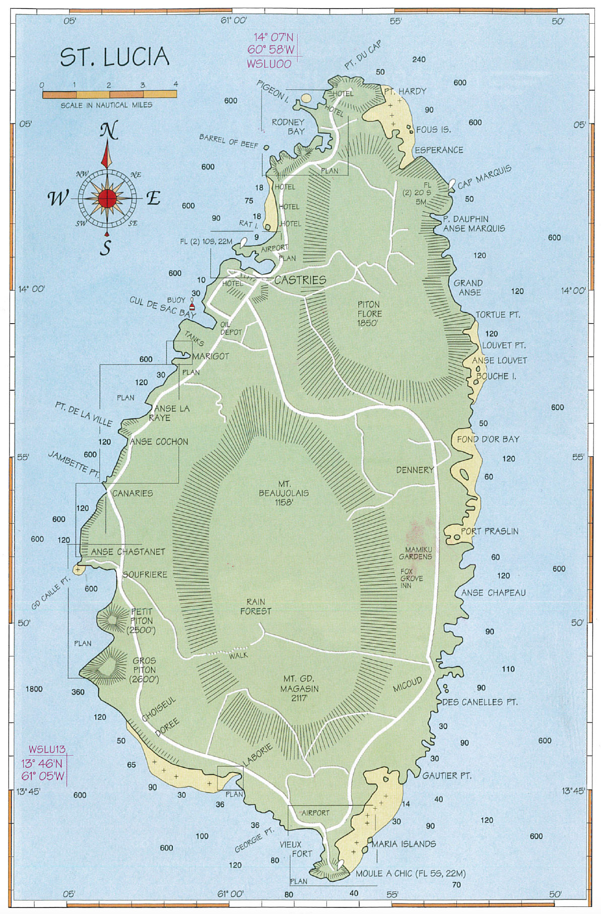St lucia Map
