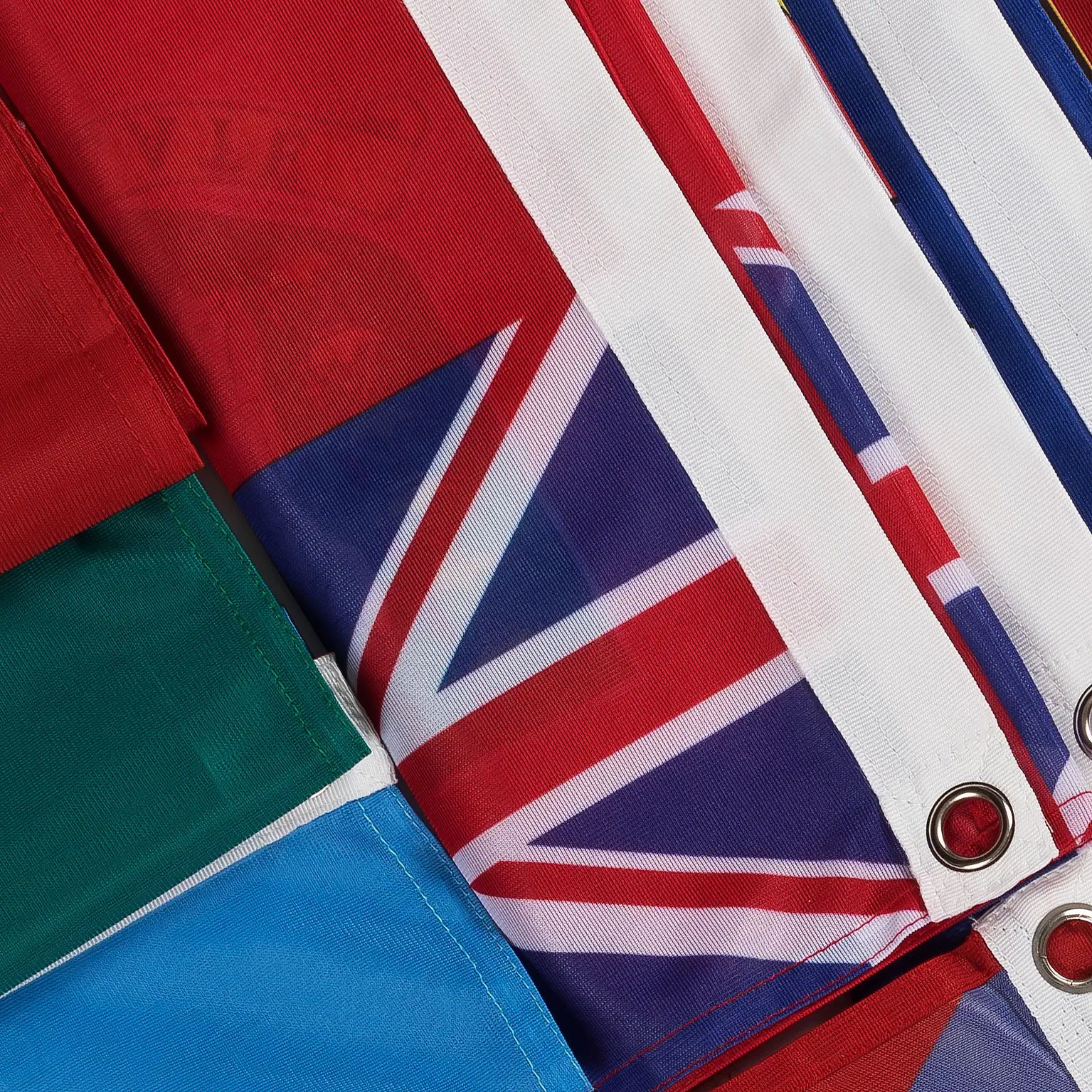 Close up courtesy flags