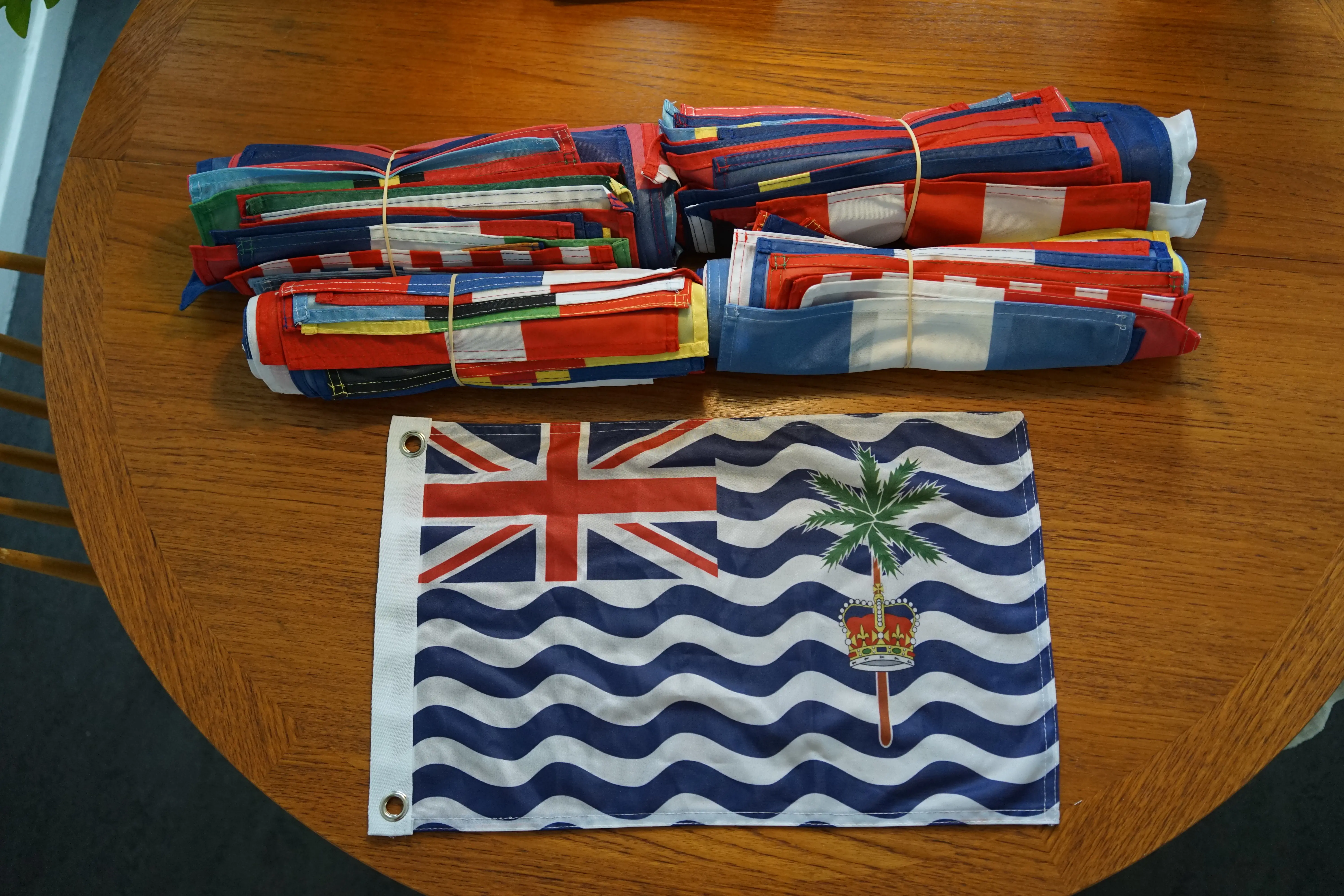 Flags on table