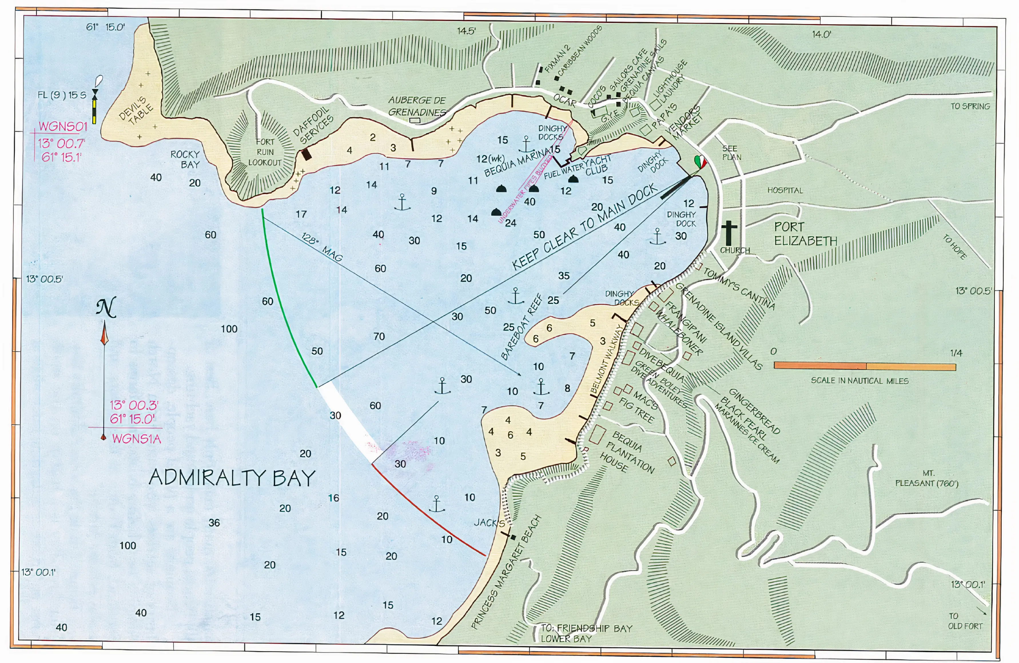 Nautical overview chart of Admirality Bay
